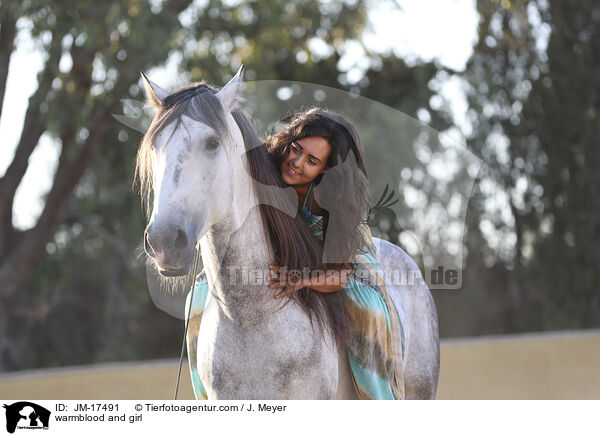 Warmblut und Mdchen / warmblood and girl / JM-17491