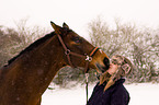 woman and warmblood