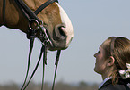 woman and warmblood