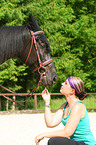 woman and warmblood