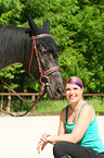 woman and warmblood