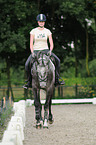 woman rides warmblood