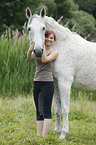 woman and warmblood