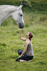 woman and warmblood