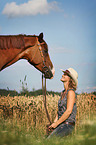 woman and warmblood