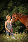 woman and warmblood