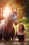 woman and warmblood