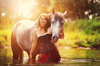 woman and warmblood