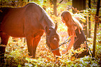 woman and warmblood