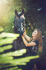 woman and warmblood