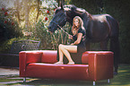 woman and warmblood