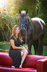 woman and warmblood