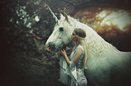 woman and unicorn