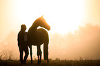 woman and warmblood
