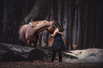 woman and warmblood