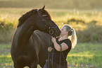 woman and warmblood