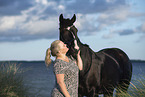 woman and warmblood