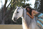 warmblood and girl