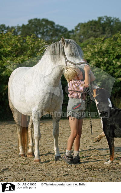 Junge und Pony / boy with pony / AB-01935