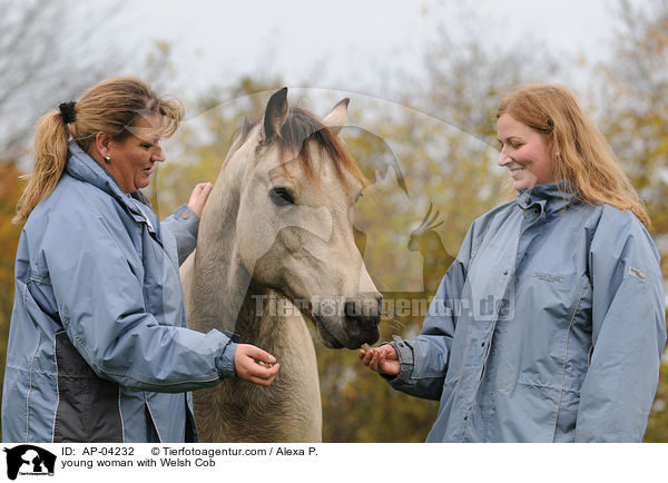 junge Frau mit Welsh Cob / young woman with Welsh Cob / AP-04232