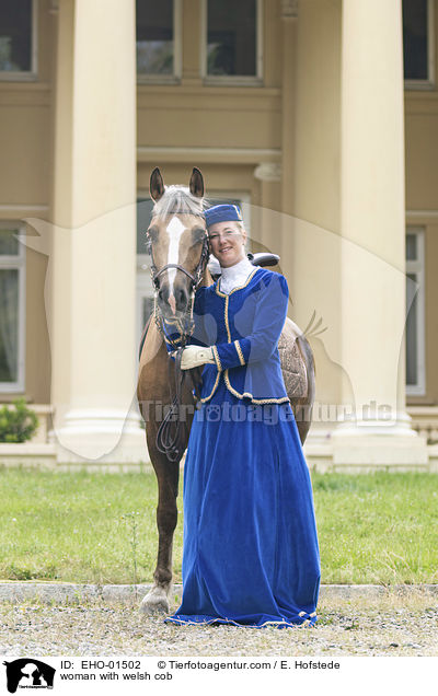 Frau mit Welsh Cob / woman with welsh cob / EHO-01502