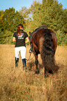 young woman with Welsh Cob