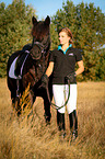 young woman with Welsh Cob