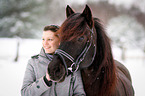 young woman with Welsh Cob