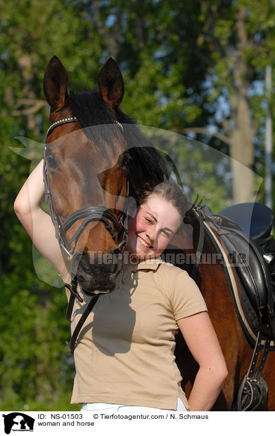 Frau und Westfale / woman and horse / NS-01503