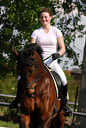 woman rides horse