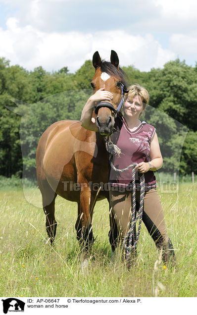 Frau und Baden-Wrttemberger / woman and horse / AP-06647