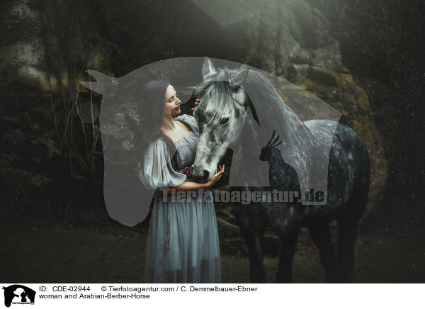 Frau und Araber-Berber / woman and Arabian-Berber-Horse / CDE-02944