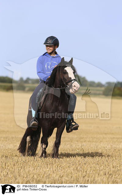 Mdchen reitet Tinker-Mix / girl rides Tinker-Cross / PM-08052