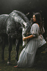 woman and Arabian-Berber-Horse