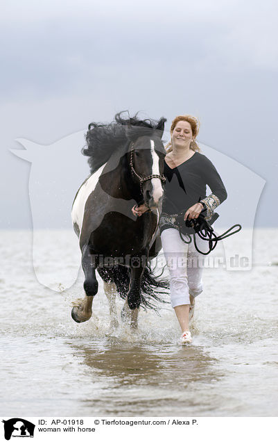 Frau mit Pferd an der Hand / woman with horse / AP-01918