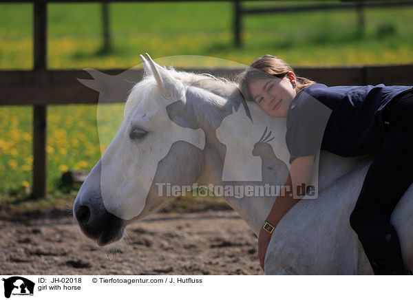 Mdchen mit Pferd / girl with horse / JH-02018