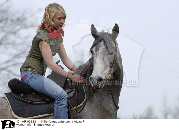 Frau mit Shagya Araber / woman with Shagya Araber / AP-03328