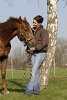 young woman with horse