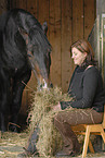 feeding horse