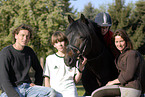 family with horse