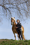 young woman with Haflinger