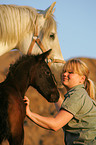 woman with foal