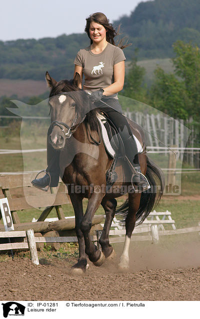 Reiterin auf Lewitzer Pony / Leisure rider / IP-01281