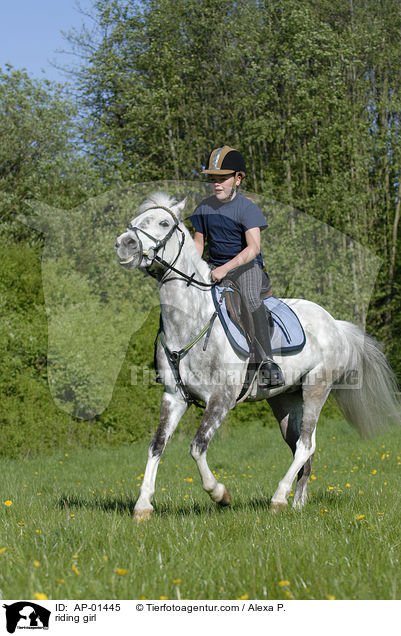Mdchen reitet auf Pferd / riding girl / AP-01445