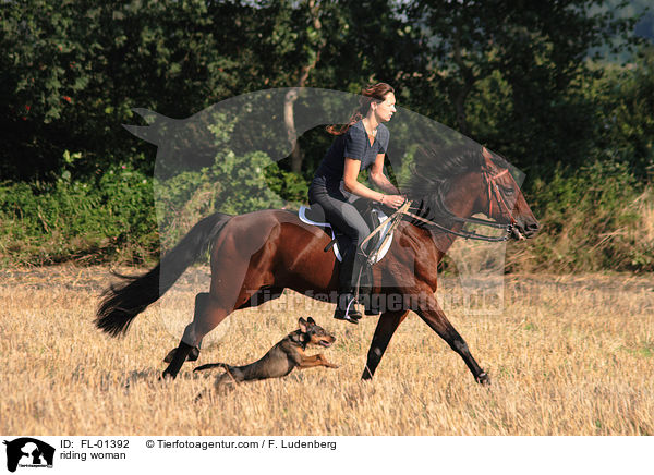Reiterin auf Stoppelfeld / riding woman / FL-01392