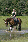 riding through water