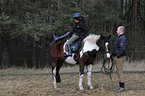 rider at lunge