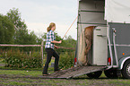 woman with Haflinger horse