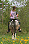 woman rides Pintaloosa