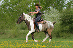 woman rides Pintaloosa